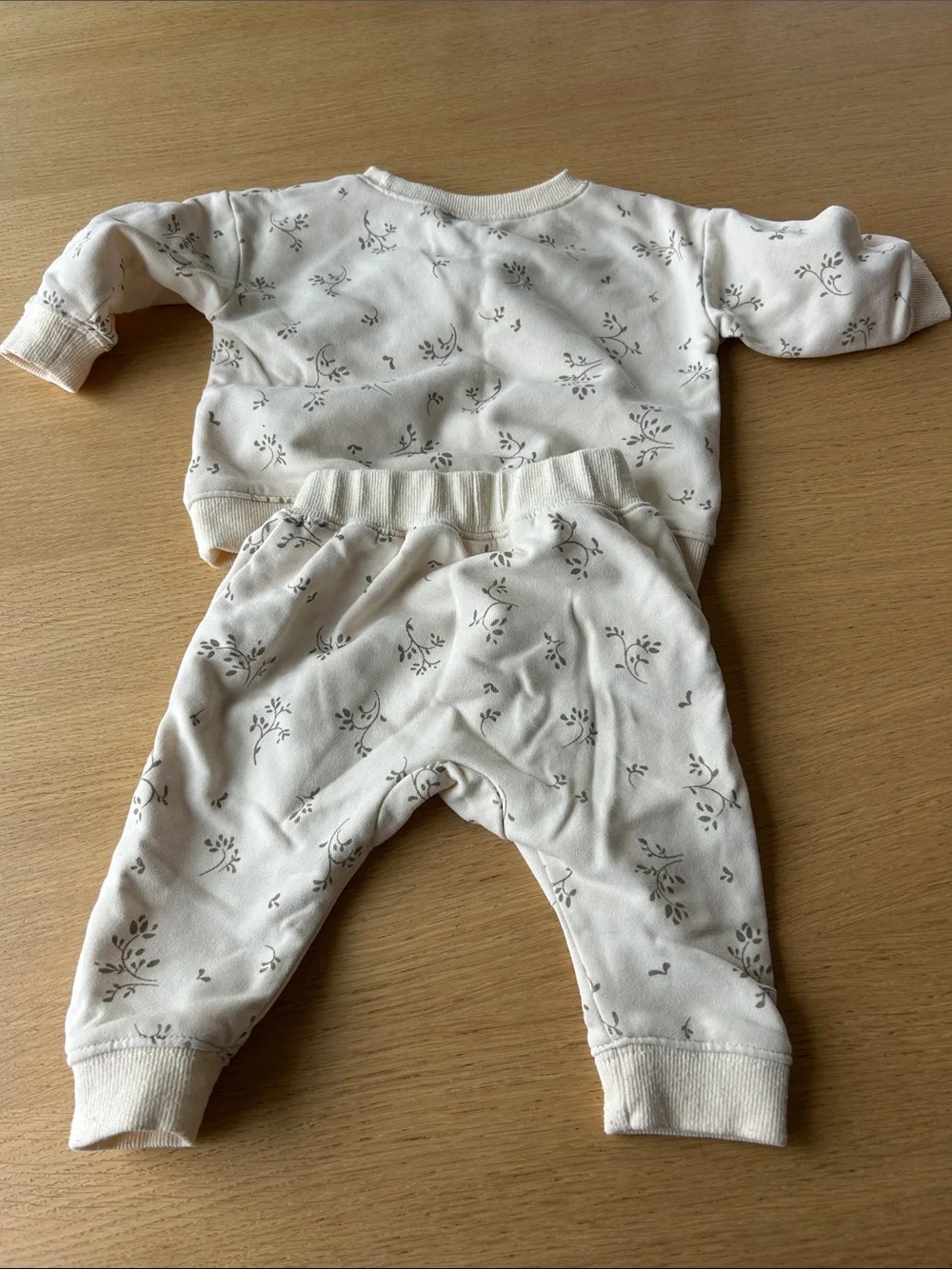 Kids Cream Ribbed Elastic Waist Bottoms